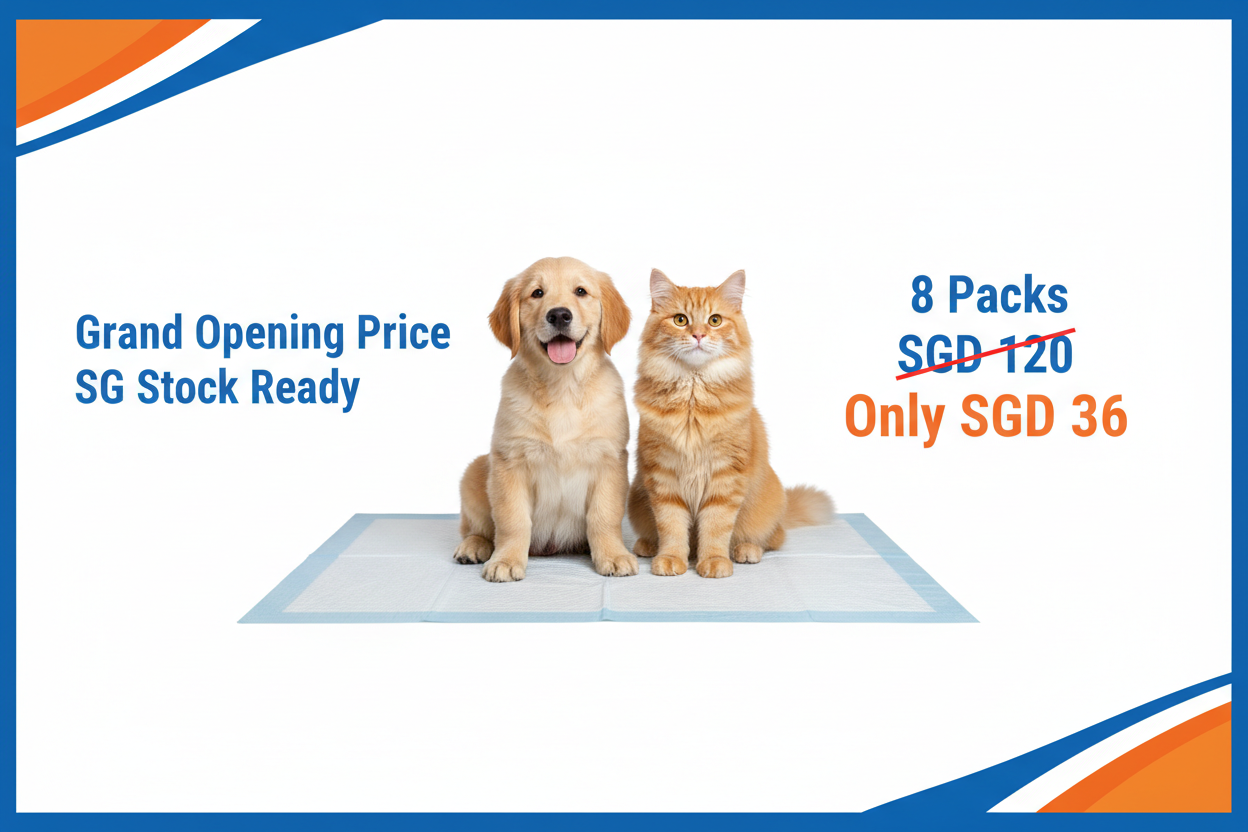 Absorbent Pet Training Pee Pads (8 Packs) — SGD 36 | Best Value in Singapore