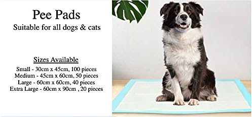 Dog Training Pee Pads, Underpads, | Incontinence Puppy Bed Pads, Unscented Portable for Outdoor (Extra Large - 60x90cm, 20pcs)