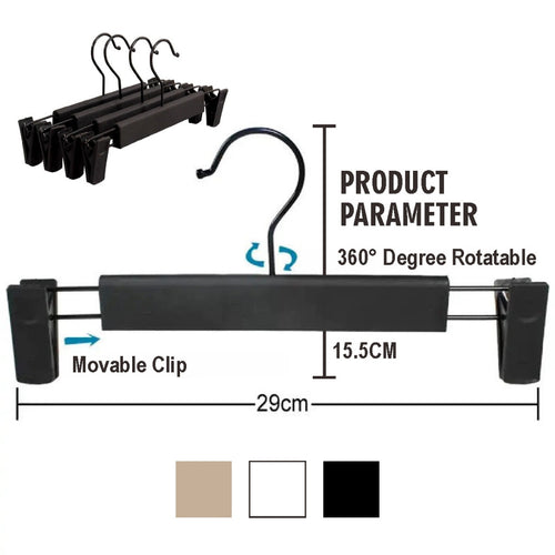 Black Metal Clip Trouser Hangers (Set of 5)