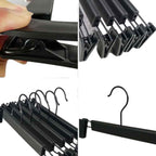 Black Metal Clip Trouser Hangers (Set of 10)