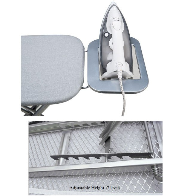Height Adjustable Standing Ironing Board with Iron Rest (1.2M)