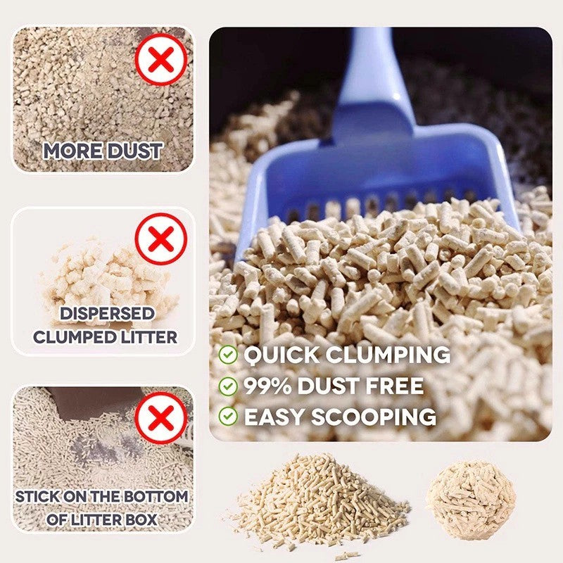 8 Pack Tofu Cat Litter 6L/2.35kg - Clumping Flushable Cat Sand