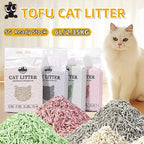 8 Pack Tofu Cat Litter 6L/2.35kg - Clumping Flushable Cat Sand