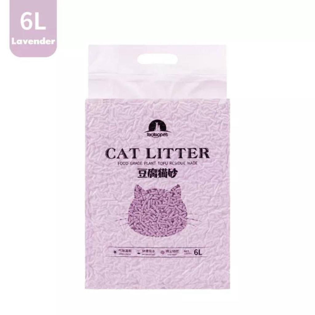 8 Pack Tofu Cat Litter 6L/2.35kg - Clumping Flushable Cat Sand