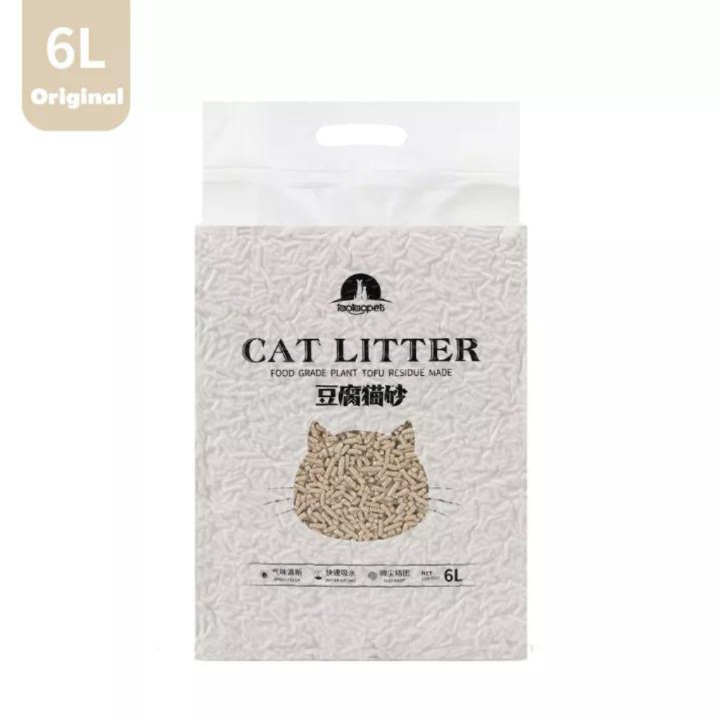 8 Pack Tofu Cat Litter 6L/2.35kg - Clumping Flushable Cat Sand