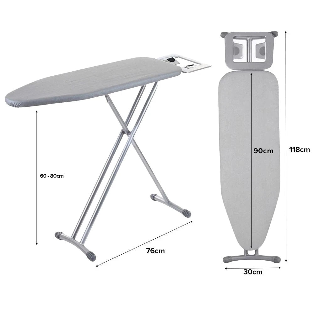 Height Adjustable Standing Ironing Board with Iron Rest (1.2M)