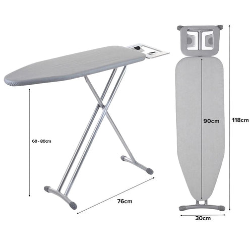 Height Adjustable Standing Ironing Board with Iron Rest (1.2M)