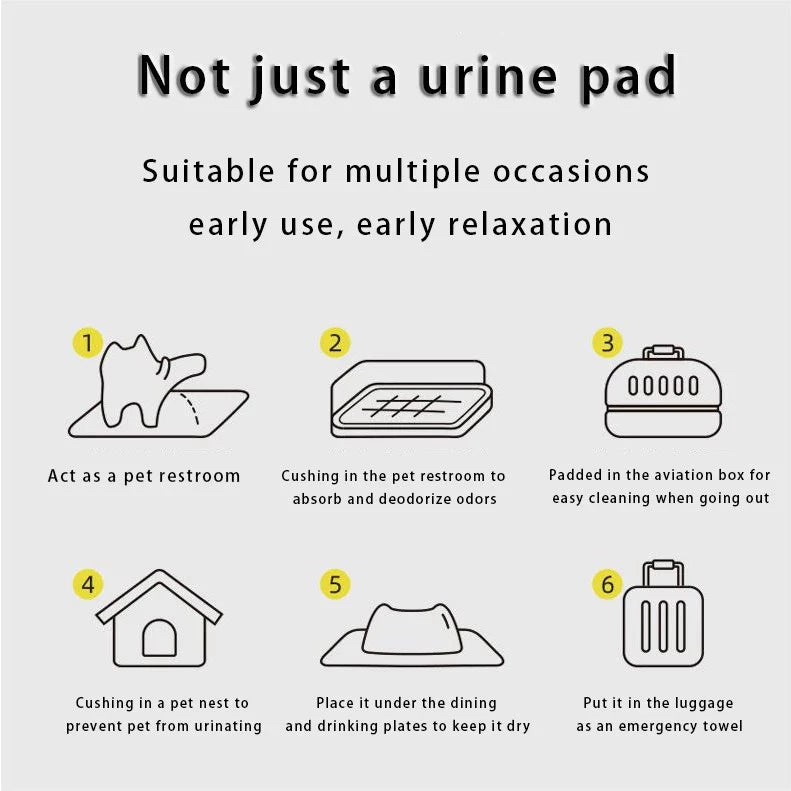 Absorbent Pet Training Pee Pads for Dogs & Cats (8 Packs/Order)