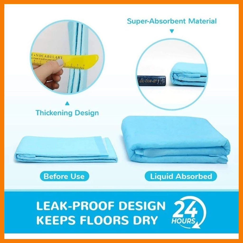 Absorbent Pet Training Pee Pads for Dogs & Cats (8 Packs/Order)